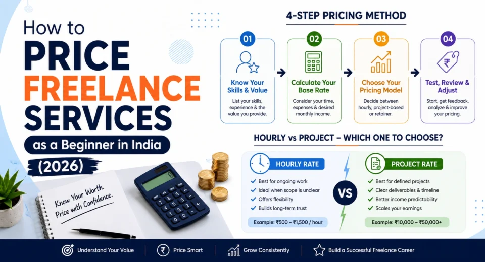 how to price freelance services as a beginner in India